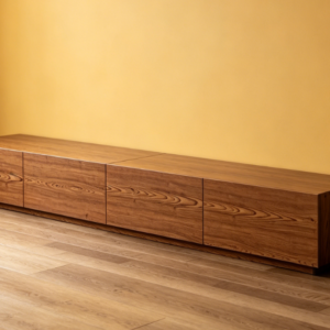 118-inch Large Solid Wood TV Stand – Walnut Color, 4 Drawers Storage, Assembled, Living Room Entertainment Center