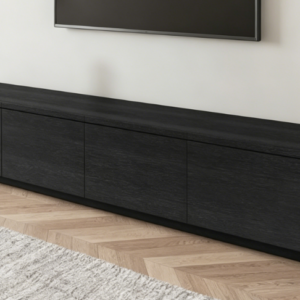 78.74-inch Black Solid Wood TV Stand – 4 Drawers Storage, Assembled, Large Living Room Entertainment Center